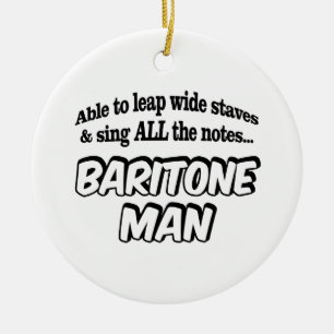 Ornamento De Cerâmica Baritone Man - Super-herói da Música