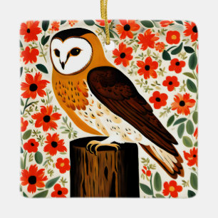 Ornamento De Cerâmica Barn Owl