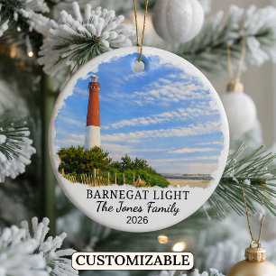 Ornamento De Cerâmica Barnegat Light Personalizado, Nova Jersey Personal