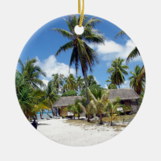 Ornamento De Cerâmica Barracas tropicais do bosque da palma de Maldives