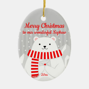 Ornamento De Cerâmica Barramento Polar de Natal Datado Personalizado - N