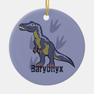 Ornamento De Cerâmica Baryonyx azul
