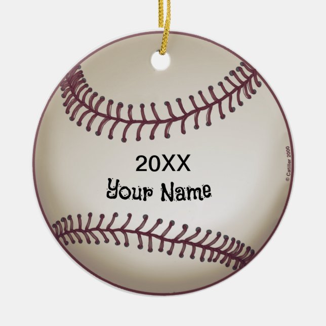 Ornamento De Cerâmica Baseball (Frente)