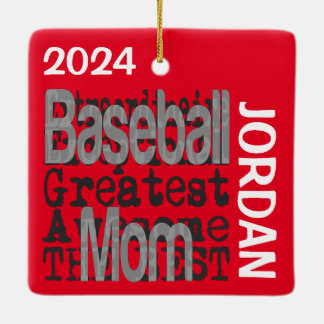 Ornamento De Cerâmica Baseball Mãe Extraordinária PERSONALIZADA