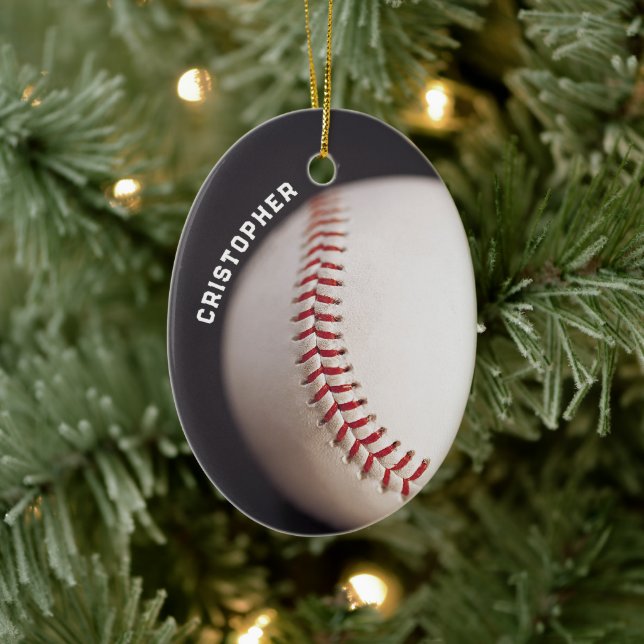Ornamento De Cerâmica Baseball Personalizado (Árvore)