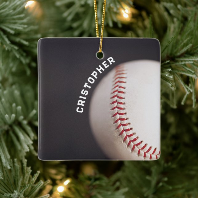 Ornamento De Cerâmica Baseball Personalizado (Árvore)