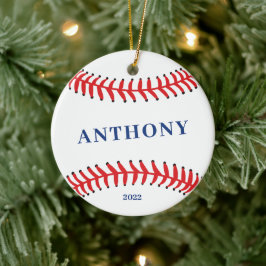 Ornamento De Cerâmica Baseball Personalizado Natal
