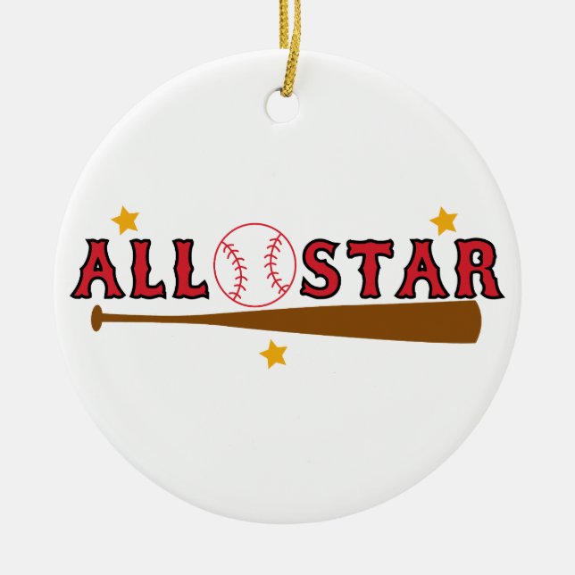 Ornamento De Cerâmica Basebol All Star (Frente)