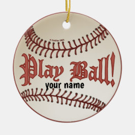 Ornamento De Cerâmica Basebol Jogue Bola