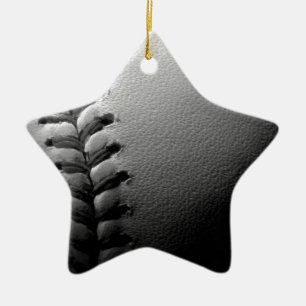 Ornamento De Cerâmica Basebol Preto e Branco Fechado
