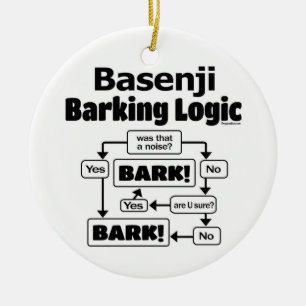 Ornamento De Cerâmica Basenji Barking Logic