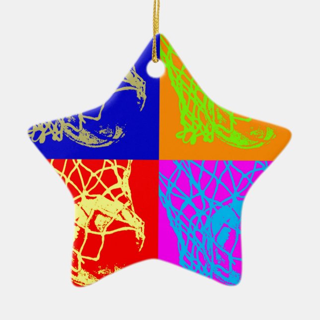 Ornamento De Cerâmica Basquete de pop (Frente)