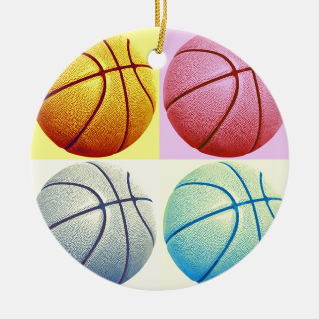 Ornamento De Cerâmica Basquete de pop (Frente)