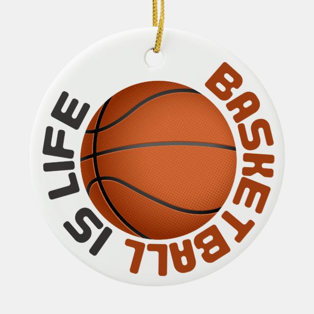 Ornamento De Cerâmica Basquete é Vida (Frente)