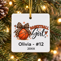 Basquete Personalizado Menina Arco de Leopardo Nat
