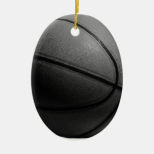 Ornamento De Cerâmica Basquete preto e branco