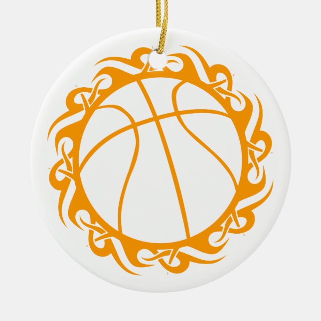 Ornamento De Cerâmica basquetebol tribal (Frente)