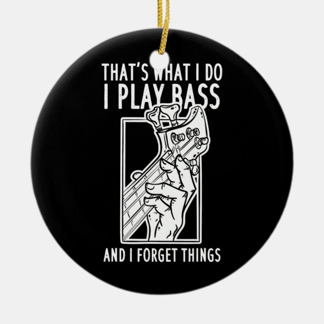 Ornamento De Cerâmica Bass Player Guitarra (Frente)