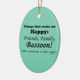 Ornamento De Cerâmica Bassoon me faz feliz