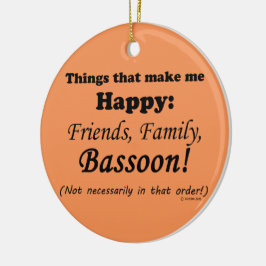 Ornamento De Cerâmica Bassoon me faz feliz