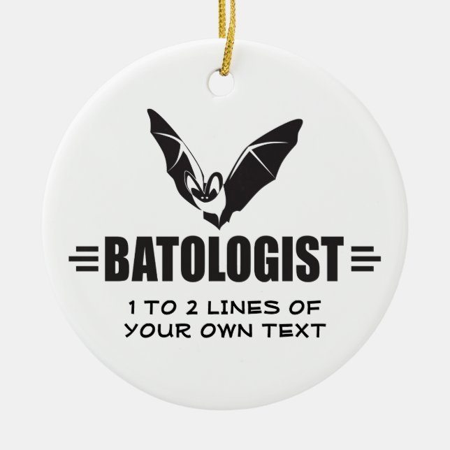 Ornamento De Cerâmica Bat Personalizado (Frente)