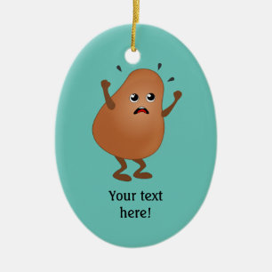 Ornamento De Cerâmica Batata à vela - adicione um nome à cara de tater c