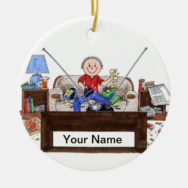 Ornamento De Cerâmica Batata de sofá - Homem (Frente)