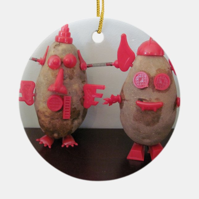 Ornamento De Cerâmica Batatas do espaço (Frente)