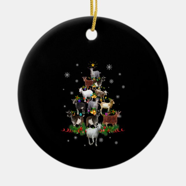 Ornamento De Cerâmica Bate no Natal, Árvore Neve, Gato de Natal (Frente)