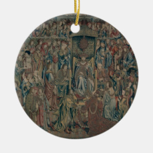 Ornamento De Cerâmica Bathsheba deu boas-vindas na corte, tapeçaria de