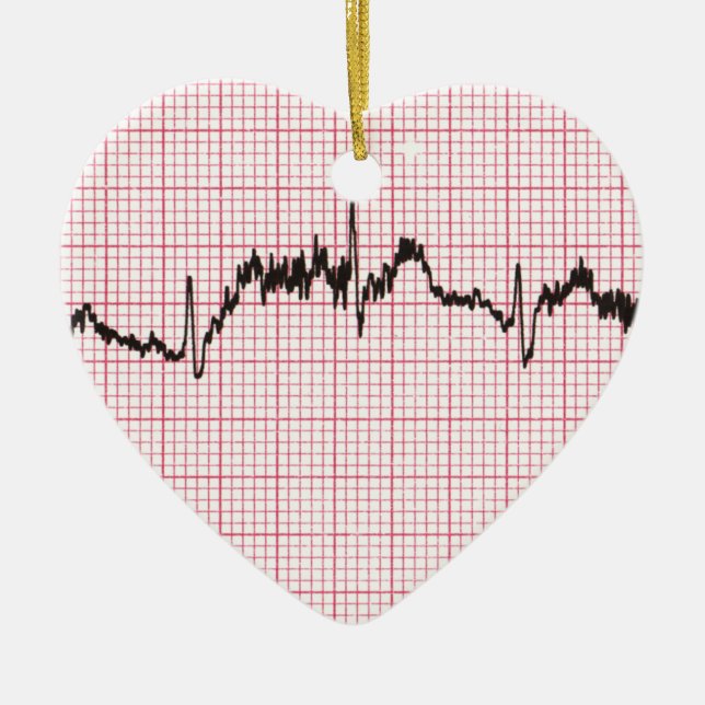 Ornamento De Cerâmica Batimento cardíaco III (Frente)