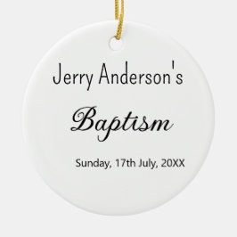 Ornamento De Cerâmica Batismo católico crianças modernas e simples QR mí