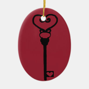 Ornamento De Cerâmica Bauble da chave de esqueleto