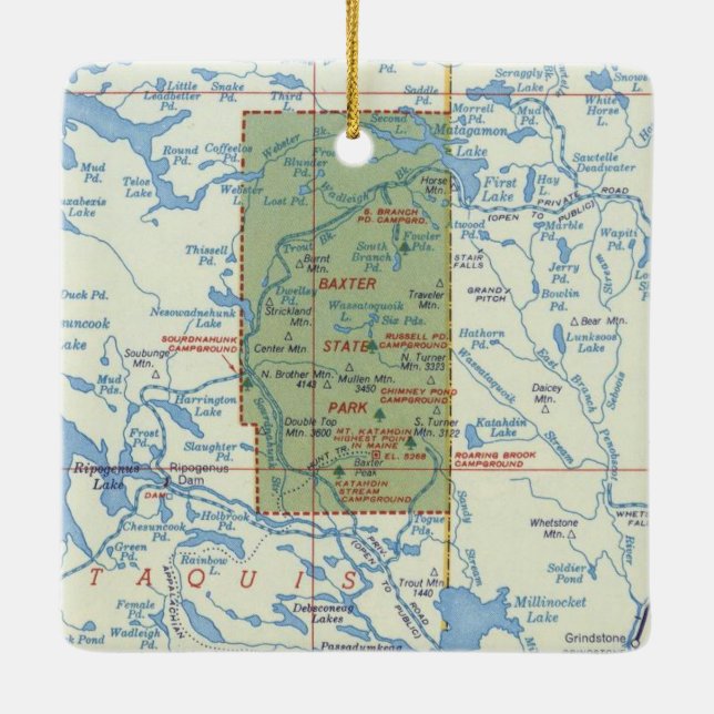 Ornamento De Cerâmica Baxter State Park ME (Verso)