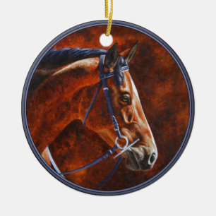 Ornamento De Cerâmica Bay Horse Hanoverian Warmblood