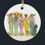 Ornamento De Cerâmica Beach Babes<br><div class="desc">Para todas as minhas pinturas de aquarela originais no compro, uso a "paleta limitada". Vermelho, Amarelo, Azul. Isto produz todos os tons e matizes que vocês veem nas minhas pinturas. A aquarela vermelha, amarela e azul transparente em tons quentes e legal pode ser misturada para obter qualquer cor no espectro....</div>