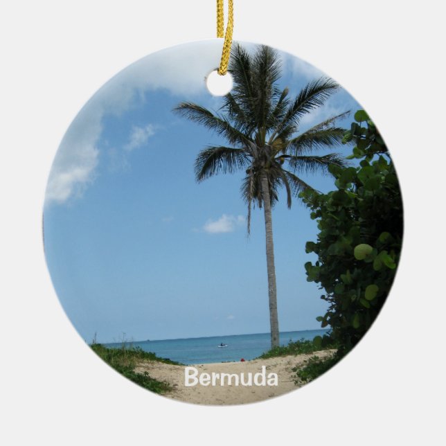 Ornamento De Cerâmica Beach Path, Bermudas (Frente)