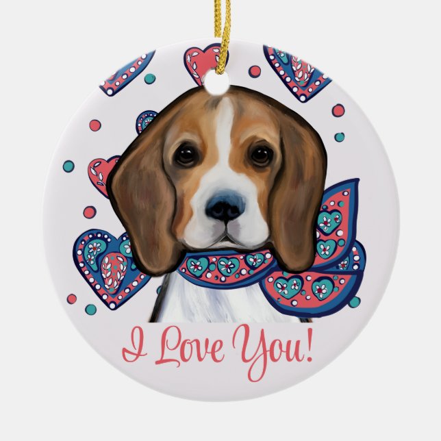 Ornamento De Cerâmica Beagle       (Frente)