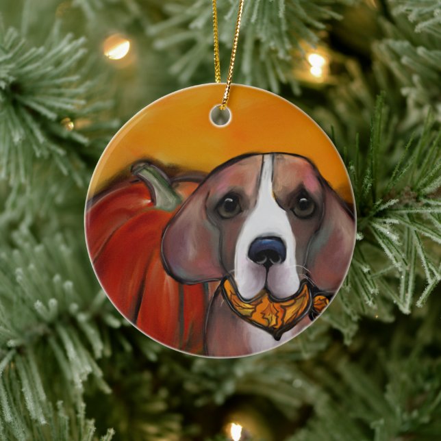 Ornamento De Cerâmica Beagle (Árvore)