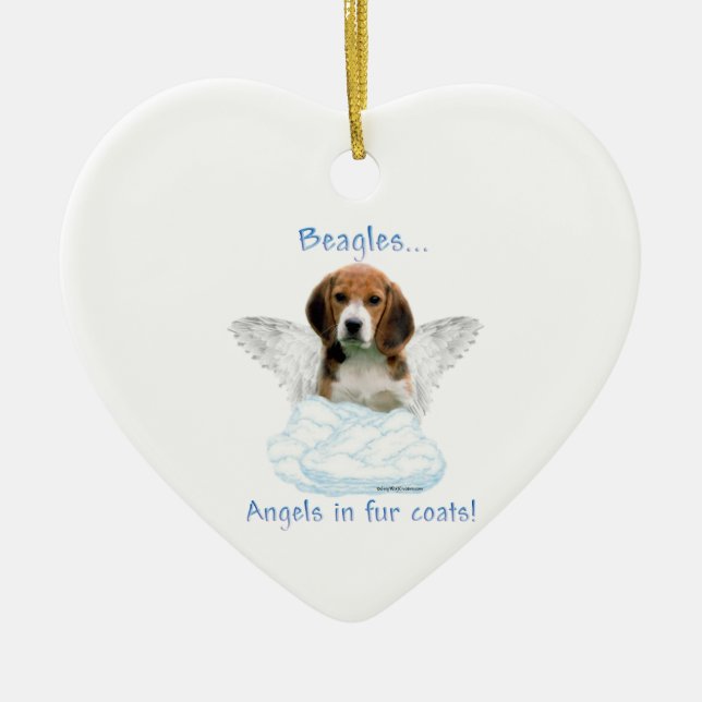 Ornamento De Cerâmica Beagle Angel (Frente)