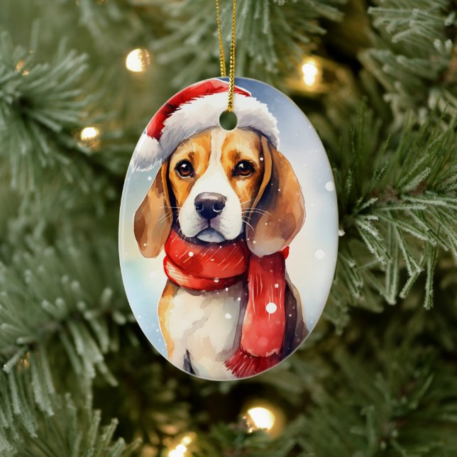 Ornamento De Cerâmica Beagle Christmas (Árvore)
