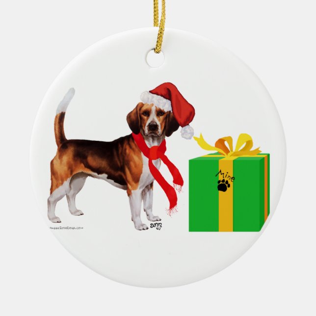 Ornamento De Cerâmica Beagle Christmas (Frente)