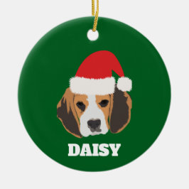 Ornamento De Cerâmica Beagle de Natal Personalizado