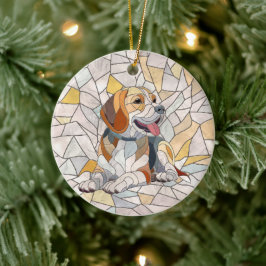 Ornamento De Cerâmica Beagle dog - Colorful Mosaic art