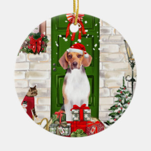 Ornamento De Cerâmica Beagle Dog Natal