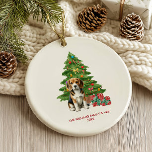 Ornamento De Cerâmica Beagle Dog Personalizado Natal