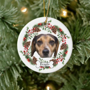 Ornamento De Cerâmica beagle dog Personalizado Pet Ornament