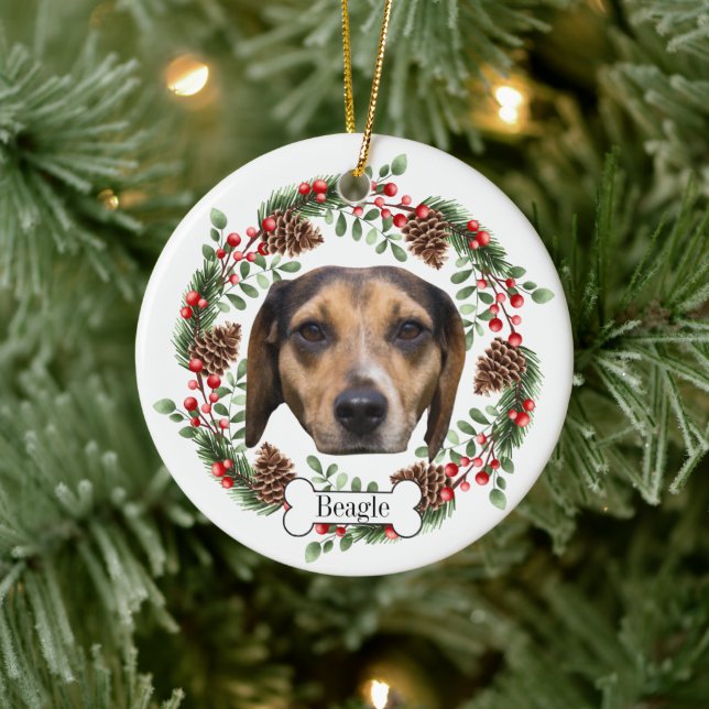 Ornamento De Cerâmica beagle dog Personalizado Pet Ornament (Árvore)