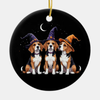 Ornamento De Cerâmica Beagle Halloween Spooky Cachorro de Halloween