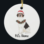 Ornamento De Cerâmica Beagle Personalizado<br><div class="desc">Façam a lista legal este ano com um ornamento personalizado do seu elfo de beagle favorito!</div>